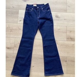 Levis 726 High Rise Flare Jeans Womens size 28x32 Dark Wash Indigo Stretch Denim
